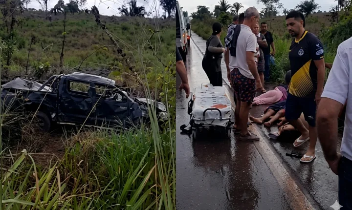 Criança de 10 anos e jovem morrem após caminhonete capotar em distrito de Porto Velho