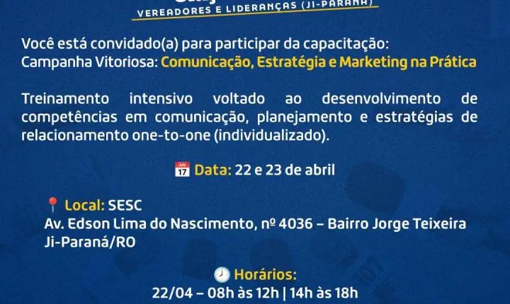 Fundação Francisco Dornelles promove capacitação voltada a vereadores, lideranças e entidades, em Ji-Paraná