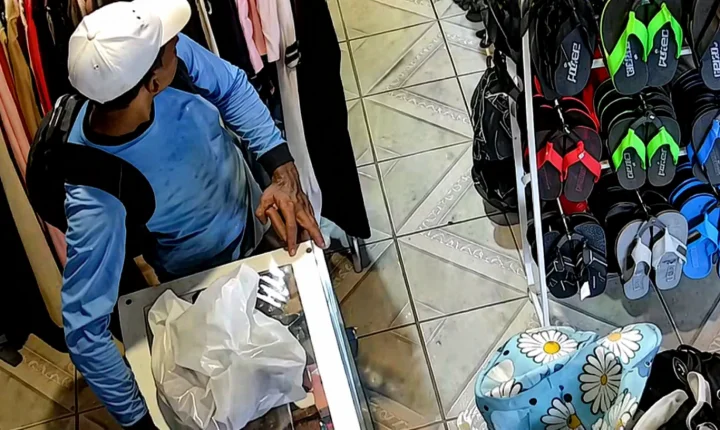 Ladrão furta dinheiro em loja de Vilhena e é filmado - VEJA O VÍDEO